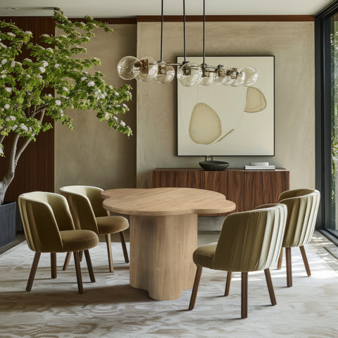Amara 48" Natural Ash Veneer Dining Table, 1 Piece