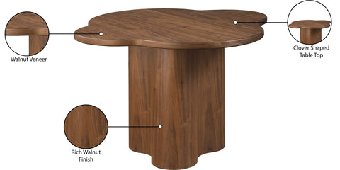 Amara 48" Walnut Ash Veneer Dining Table, 1 Piece