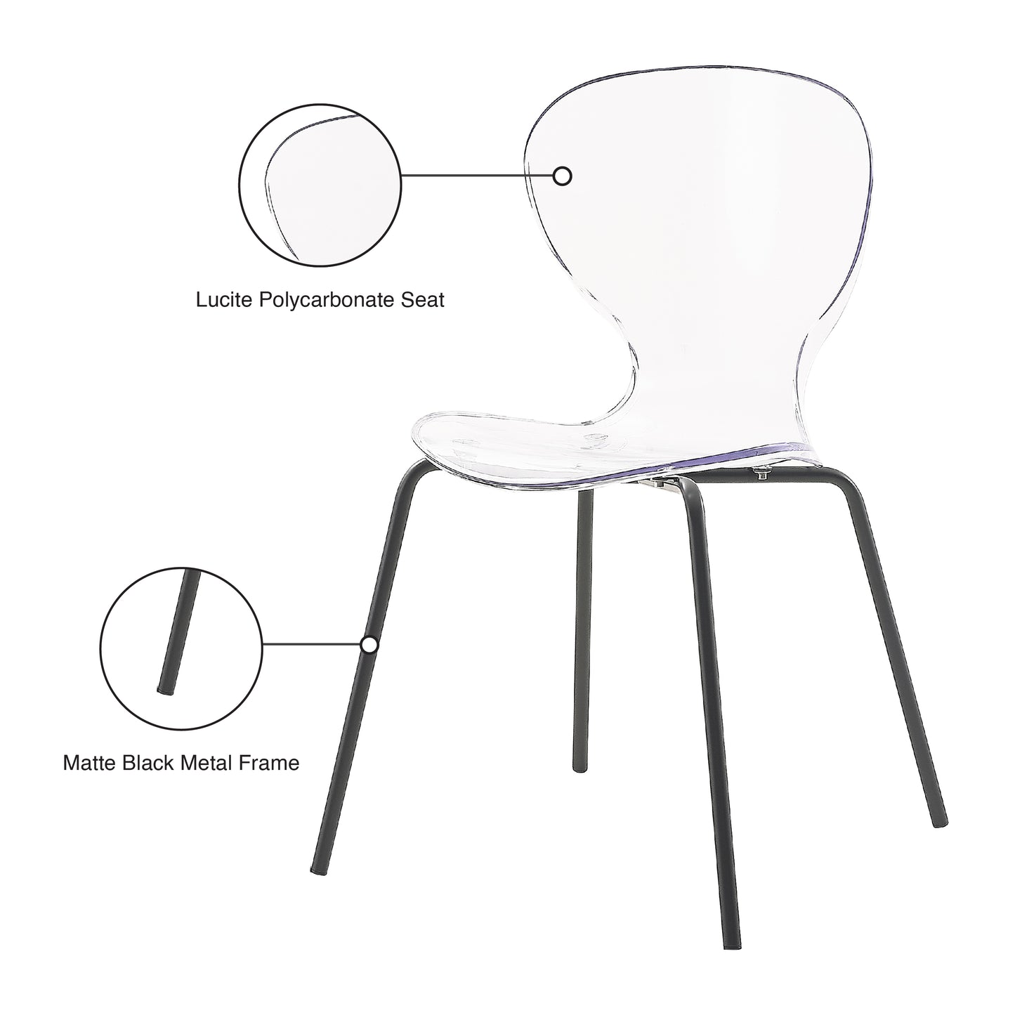 flynn matte black dining chair c