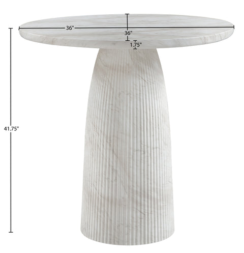 Indie 36" White Concrete Indoor/Outdoor Bar Table, 1 Piece