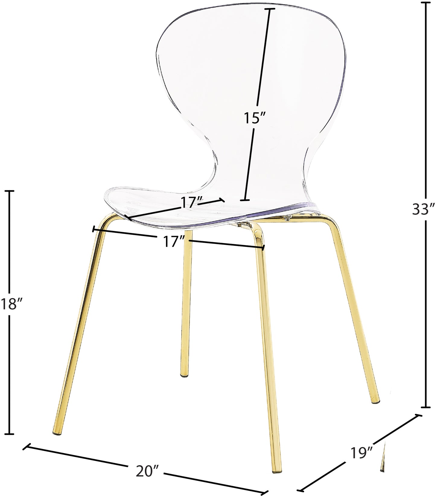 flynn gold metal dining chair c