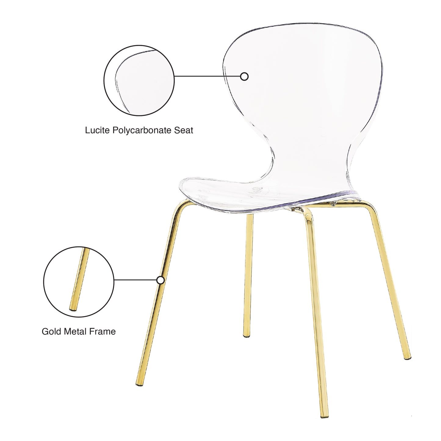 flynn gold metal dining chair c