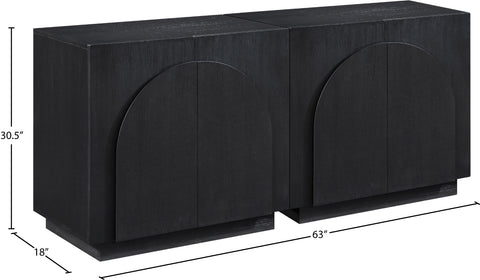 Nola Black Oak Veneer Sideboard / Buffet, 1 Piece