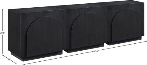 Nola Black Oak Veneer Sideboard / Buffet, 1 Piece (Style 2)