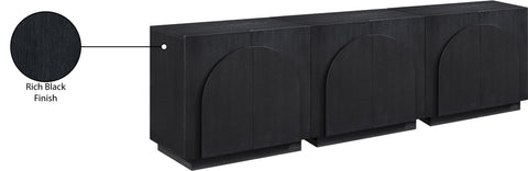 Nola Black Oak Veneer Sideboard / Buffet, 1 Piece (Style 2)