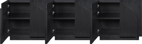 Nola Black Oak Veneer Sideboard / Buffet, 1 Piece (Style 2)