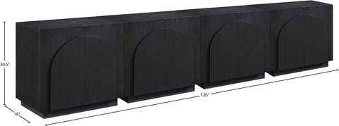 Nola Black Oak Veneer Sideboard / Buffet, 1 Piece (Style 3)