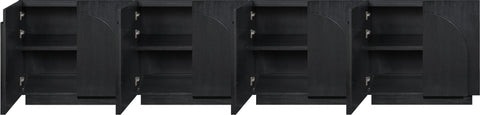 Nola Black Oak Veneer Sideboard / Buffet, 1 Piece (Style 3)