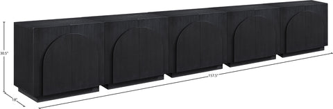 Nola Black Oak Veneer Sideboard / Buffet, 1 Piece (Style 4)