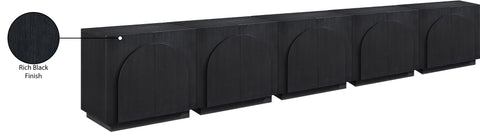 Nola Black Oak Veneer Sideboard / Buffet, 1 Piece (Style 4)