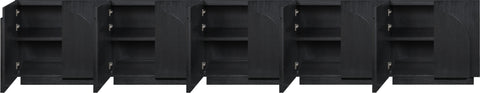 Nola Black Oak Veneer Sideboard / Buffet, 1 Piece (Style 4)