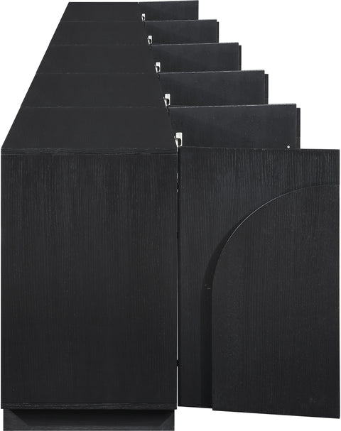 Nola Black Oak Veneer Sideboard / Buffet, 1 Piece (Style 4)