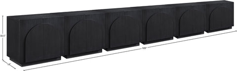 Nola Black Oak Veneer Sideboard / Buffet, 1 Piece (Style 5)