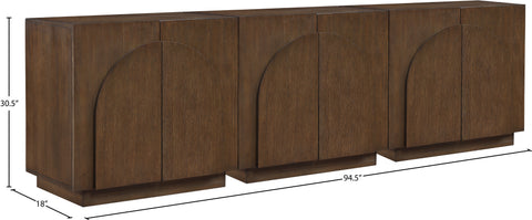 Nola Brown Oak Veneer Sideboard / Buffet, 1 Piece (Style 2)