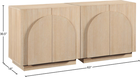 Nola Natural Oak Veneer Sideboard / Buffet, 1 Piece