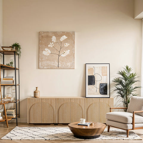 Nola Natural Oak Veneer Sideboard / Buffet, 1 Piece (Style 2)