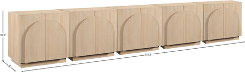 Nola Natural Oak Veneer Sideboard / Buffet, 1 Piece (Style 4)