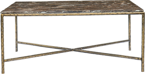 Jolie Brown Genuine Marble And Iron Coffee Table, 1 Piece