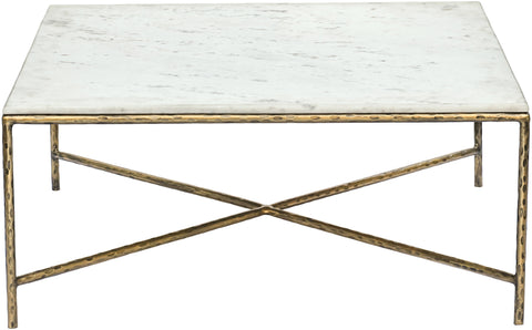 Jolie White Genuine Marble And Iron Coffee Table, 1 Piece
