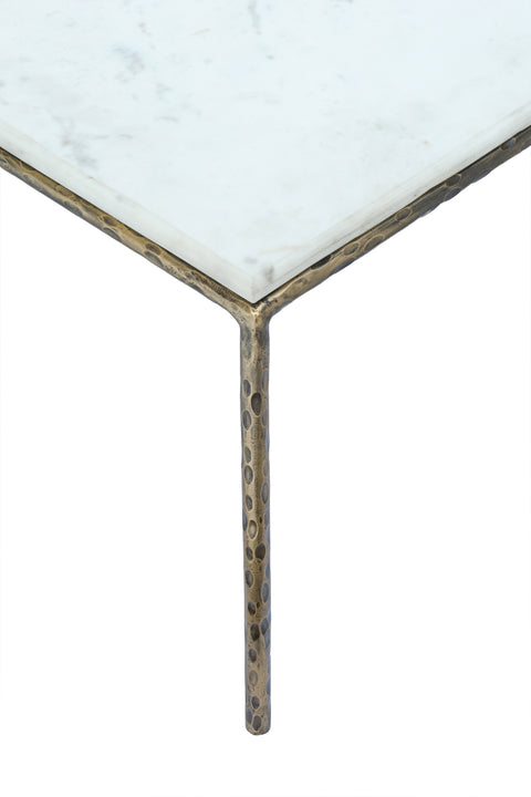 Jolie White Genuine Marble And Iron Coffee Table, 1 Piece