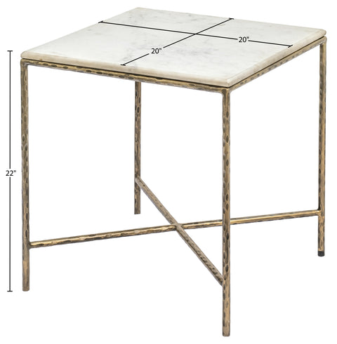 Jolie White Genuine Marble And Iron End Table, 1 Piece