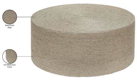 Selene Natural Jute Coffee Table, 1 Piece
