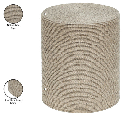 Selene Natural Jute End Table, 1 Piece