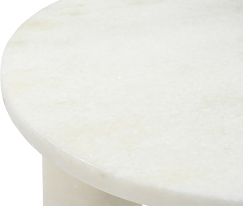 Camden White Genuine Marble End / Side Table, 1 Piece