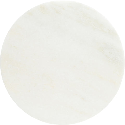 Camden White Genuine Marble End / Side Table, 1 Piece