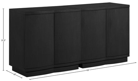 Veda Black Oak Veneer Sideboard/Buffet, 2-Piece