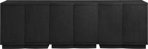 Veda Black Oak Veneer Sideboard/Buffet, 3-Piece