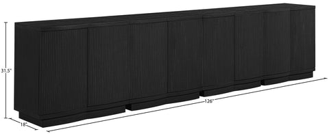 Veda Black Oak Veneer Sideboard/Buffet, 4-Piece
