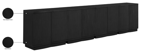 Veda Black Oak Veneer Sideboard/Buffet, 4-Piece