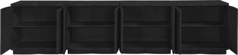 Veda Black Oak Veneer Sideboard/Buffet, 4-Piece