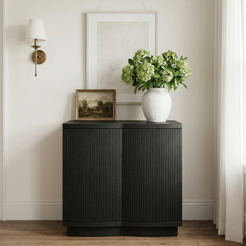 Veda Black Oak Veneer Sideboard/Buffet, 1 Piece
