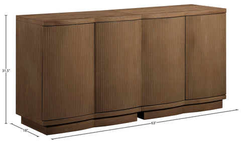 Veda Brown Oak Veneer Sideboard/Buffet, 2-Piece