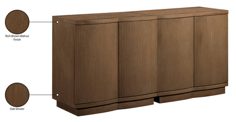 Veda Brown Oak Veneer Sideboard/Buffet, 2-Piece