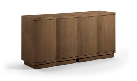 Veda Brown Oak Veneer Sideboard/Buffet, 2-Piece