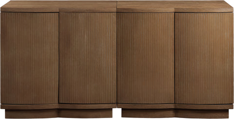Veda Brown Oak Veneer Sideboard/Buffet, 2-Piece