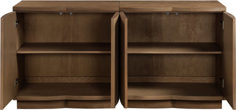 Veda Brown Oak Veneer Sideboard/Buffet, 2-Piece
