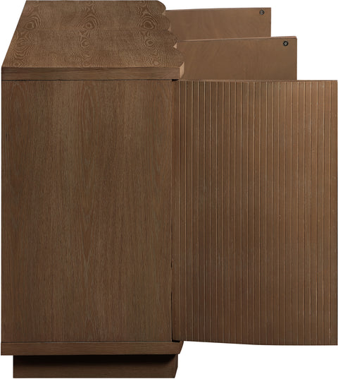 Veda Brown Oak Veneer Sideboard/Buffet, 2-Piece