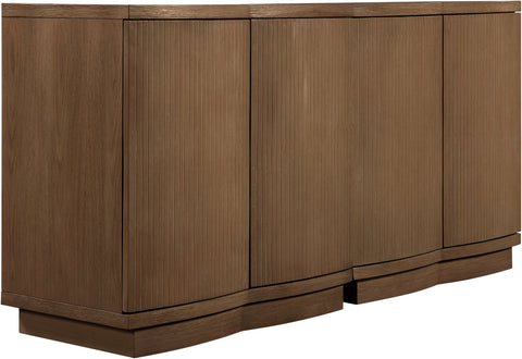 Veda Brown Oak Veneer Sideboard/Buffet, 2-Piece