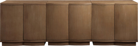 Veda Brown Oak Veneer Sideboard/Buffet, 3-Piece
