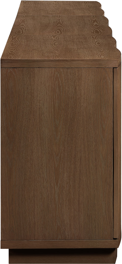 Veda Brown Oak Veneer Sideboard/Buffet, 3-Piece