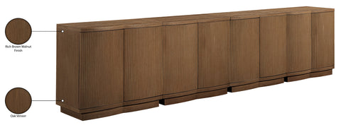 Veda Brown Oak Veneer Sideboard/Buffet, 4-Piece