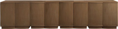 Veda Brown Oak Veneer Sideboard/Buffet, 4-Piece