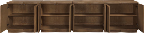 Veda Brown Oak Veneer Sideboard/Buffet, 4-Piece