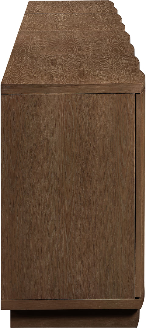 Veda Brown Oak Veneer Sideboard/Buffet, 4-Piece