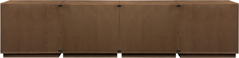 Veda Brown Oak Veneer Sideboard/Buffet, 4-Piece