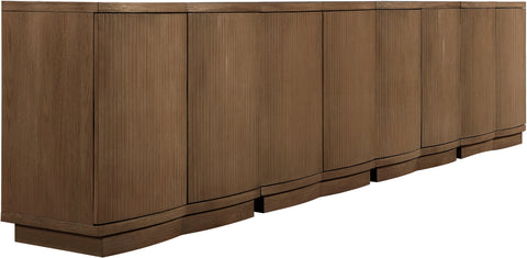 Veda Brown Oak Veneer Sideboard/Buffet, 4-Piece